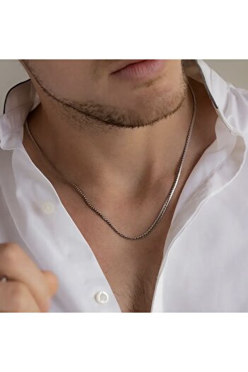 derokas 316 L Steel Flat Italian Snake Chain Silver Necklace Non-Tarnish Elegant Stylish Simple