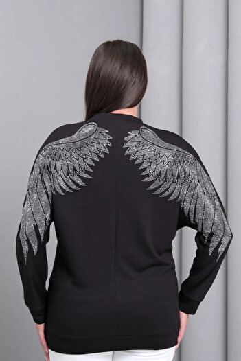 aytemas Back Wing Stone Printed Sweatshirt