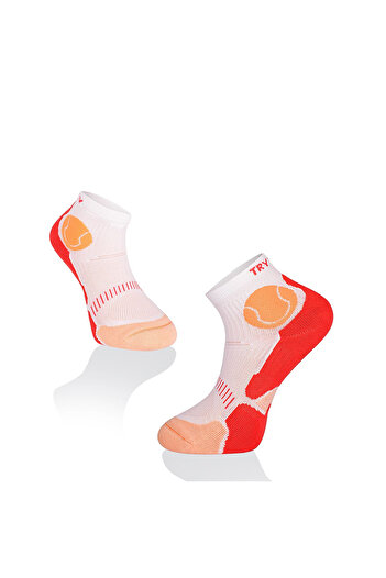 Try to Fly Fusion White Coral Tennis Socks