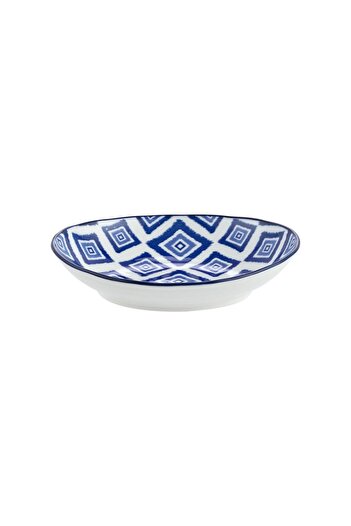 Madame Coco طبق بيضاوي من Rêve Bleu Carre - أزرق - 19.5x16.5 سم