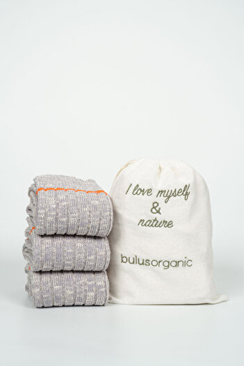 Buluş Organic 3-Piece Flamlı Moline Thick Organic Cotton Socks