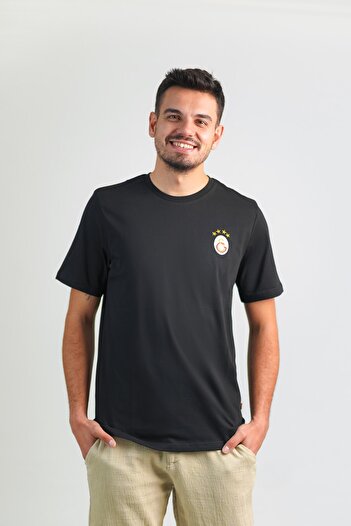 Galatasaray Black T-Shirt with Original Logo and Wooden Box Gift