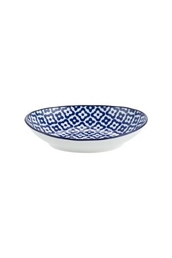 Madame Coco طبق بيضاوي من Rêve Bleu Tuyau - أزرق - 19.5x16.5 سم