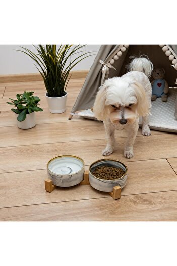 Other CERAMIC BOWLS ON A STAND DOUBLE CERAMIC BOWL FOR DOGS AND CAT 2x850 ml