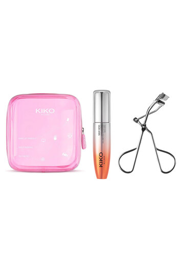 Kiko Lash Essentials Set: Mini Pochette 01 + Maxi Mod Mascara 01 + Eyelash Curler