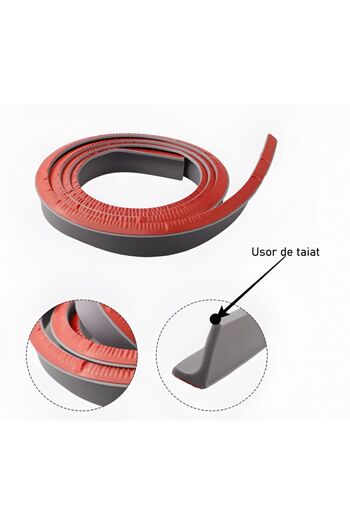 esimplu Self-adhesive, flexible shower threshold for shower cabins, mold resistant, black, 2 m, 90° model