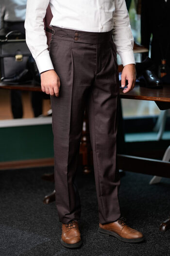 Couture For Gentlemen Gurkha Italian Style Pants Chocolate Brown CFGK009