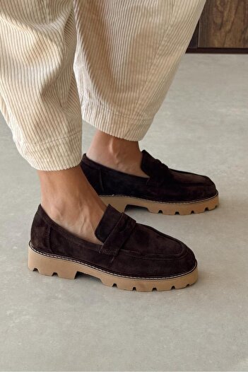 nope21shoess Монтана Браун Лоуфър от естествена кожа