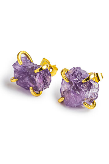 craftmystic The Power of Tranquillity - Amethyst Earrings with Amethyst and Stem Closure