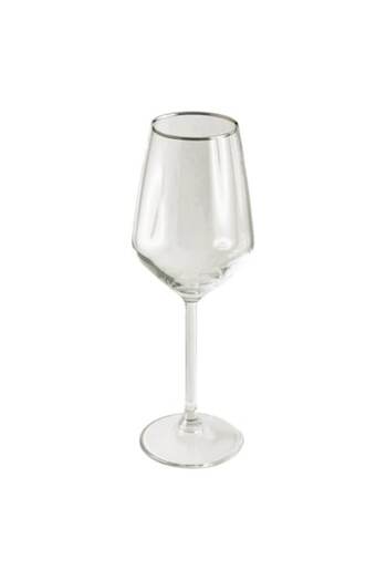 OEM Set of 6 red wine glasses 440065, glass, transparent + platinum, 490 ml