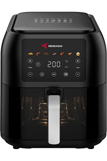 MEBASHI 8L Air Fryer LED Screen, Stainless Steel Air Fryer, 60 Mins Timer, (1700W) Pre-Set Programs,