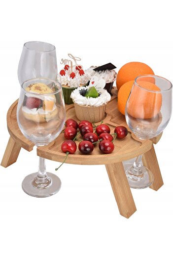 Other FOLDABLE TABLE PICNIC TABLE FOR SNACKS, CHEESES, WINES, APPETIZERS, WOODEN
