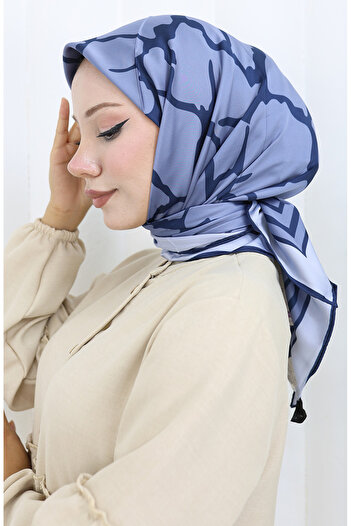 sefamerve Digital Rayon Scarf 70309-04 Indigo