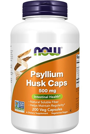 Now Foods Supplements, Psyllium Husk Caps 500 mg, Non-GMO Project Verified, Natural Soluble Fiber, I
