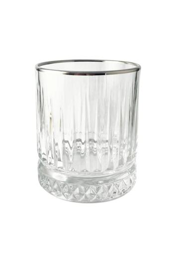 OEM Set of 6 Whiskey glasses 520004, glass, transparent + platinum, 355 ml