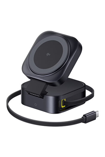 Baseus 2in1 Wireless Charging Station, Type-C, 67W - (P10276800123-00) - Cosmic Black