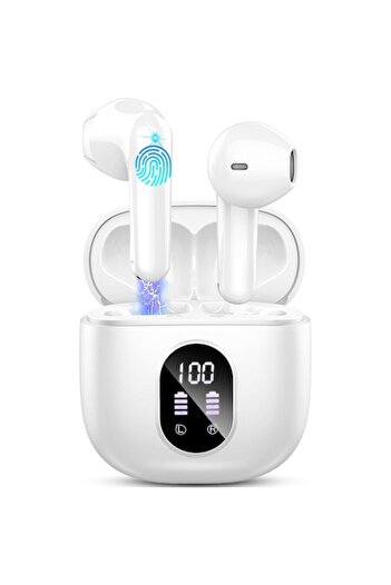 AVYRA Casti Wireless Bluetooth 5.4 In-Ear TWS Alb, Sunet Hi-Fi Superior Cu Bass Puternic, Tehnologie Cu 4