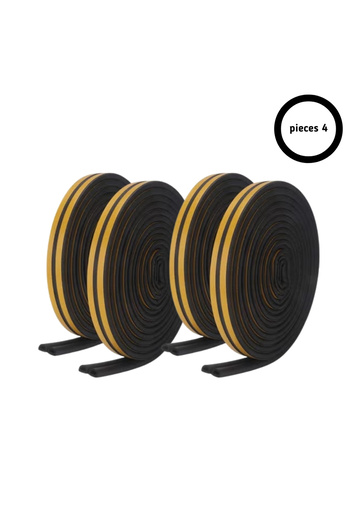 BULLGA 4 Self-adhesive sealing strips for doors and windows, made of synthetic rubber, 10 meters long