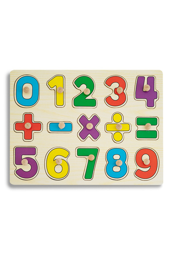 Montessori Wooden Puzzle with Numbers and Symbols