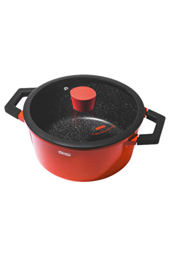 DSP Pot with iron lid, Red-Black, 4.5L, 24cm CA002-B24