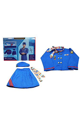 TSUMAB Kids Air Hostess Uniform Costume Set – Pretend Play Dress-Up Outfit