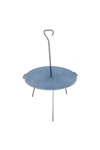 DECO Disc gratar, pentru picnic, fonta, 38 cm, cu 3 picioare din otel