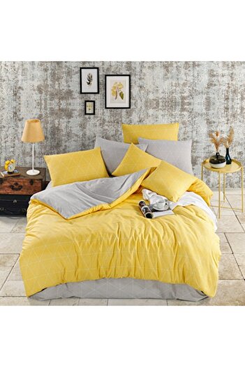 Atria Books Dream bed linen, Atria Books, 100% ranforce cotton, yellow, 4-piece set, 200x220cm, 240x260cm