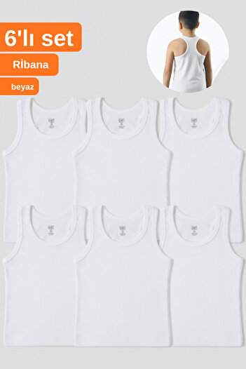 CNT Boy's 6-Piece Ribbed Sports Tank Top