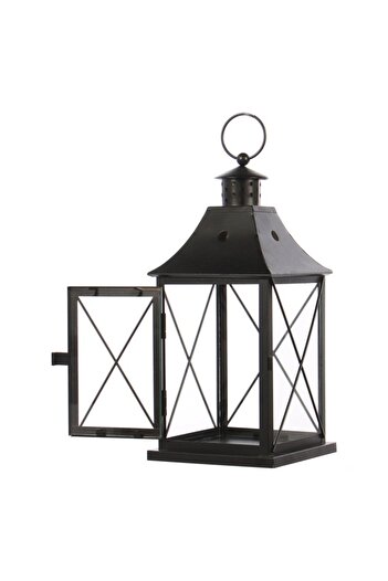 OEM Decorative lantern, TT009-1, metal + glass, black, 31 cm