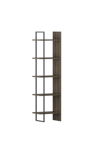 Quasar & Co. Corner shelf, living room/bedroom furniture, 45 x 30 x 171 cm, MDF, dark walnut