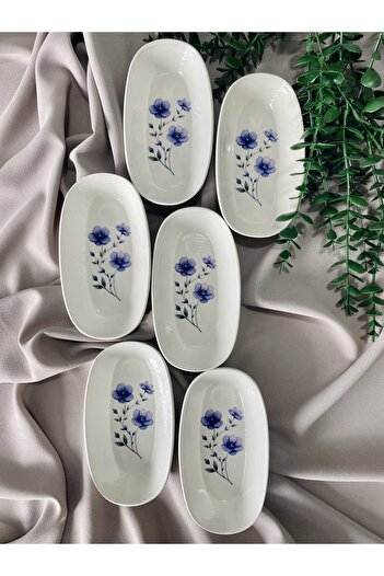 VENÜS HOME DECORATION Purple Violet Model 6 Oval Plates