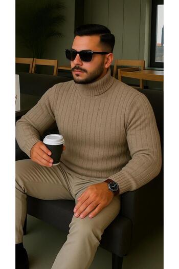 golden toptan Turtleneck Knitwear Sweater