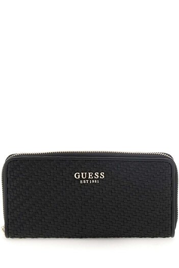 Guess Mirema large woven wallet Black