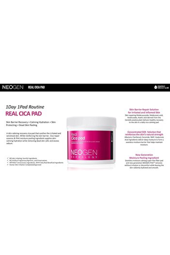 DERMALOG DERMALOGY by NEOGENLAB NEOGEN REAL CICA PAD (90 pads/150ml) 4 in 1 pad for best skin care