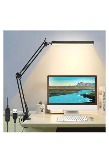 fulina LED Desk Lamp with Clamp,3 Lighting 10 Brightness,360°Degree,with Memory Function,for Home Office