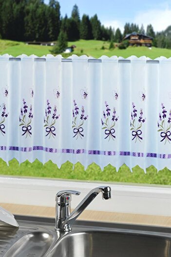 Binbirreyon Mutfak Bistro Perde Desenli Yapışkanlı Sticker Folyo 45x100cm Çift Taraflı Gerçekçi MC022