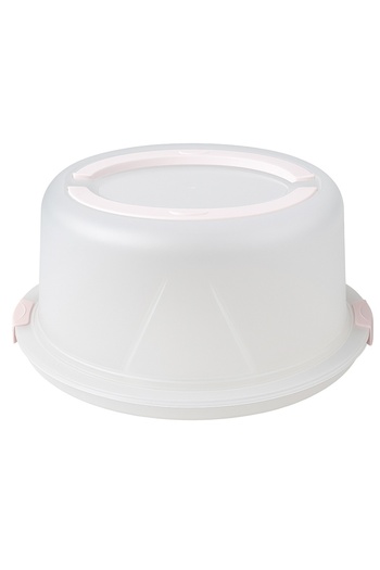PUFO Cookies round platter with transparent lid for serving cakes, cookies, muffins, Ø 29 cm, pink