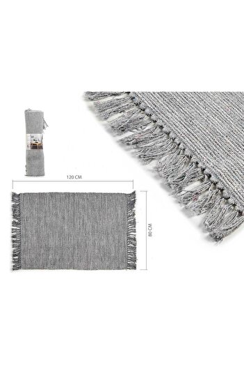 GIFTDECO Cotton tassel rug, 80 x 120 cm