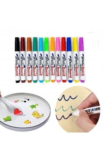 Other SET OF 12 DRY-ERASE BOARD MARKER PENS, MAGIC ON WATER