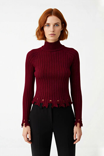 PayBuy Pulover de tricotat cu mâneci raglan lungi, cu guler înalt, cu croială ajustată pentru femei, elegant și pentru vreme rece