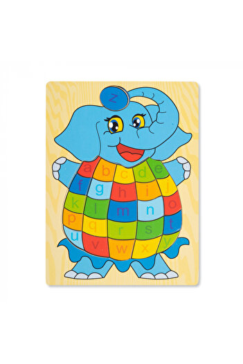 Montessori Wooden Puzzle with Elephant Letters