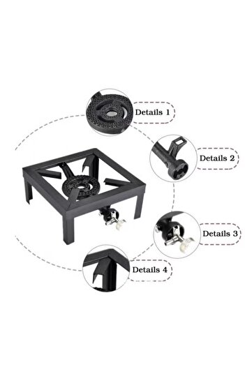 Generic Stove with Single Burner With Gas Hose And 2 Clamps For Home Or Camping