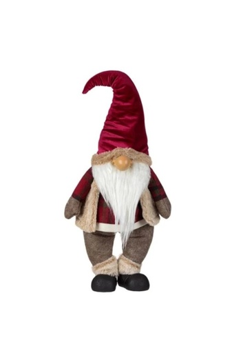 OEM Christmas decorative figurine, size 27 x 19 x 70 cm, Gnome with beige vest