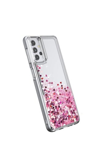 isag Case compatible with Samsung Galaxy A52s, with Water and Glitter, Glitter, Fashion, camera protection, Pre