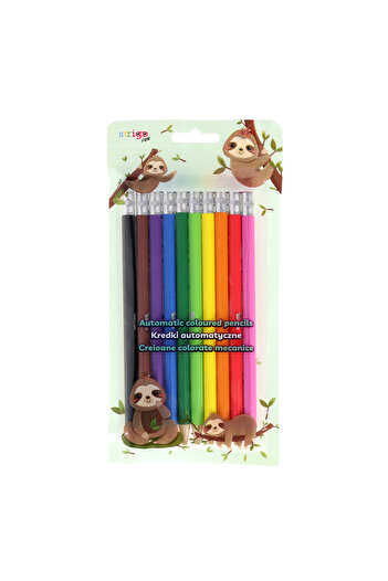 Strigo Set of 10 mechanical colored pencils with 2.6 mm graphite lead SSC489