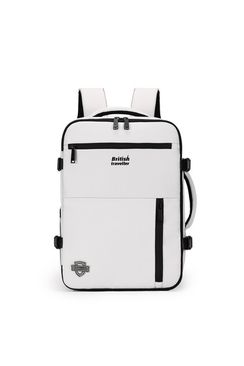 British Traveller BACK PACK VIBE | Oxford Fabric Laptop Backpack - White