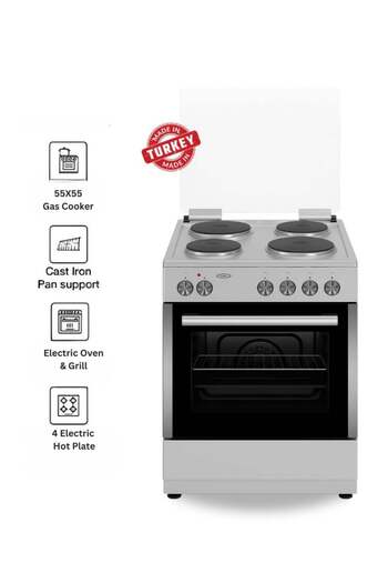 Venüs Venus 55x55 cm Stainless Steel Cooking Range | 4 Electric Hotplates | Electric Oven & Grill | Compac