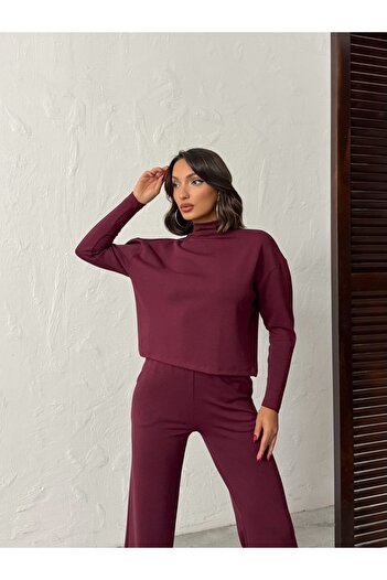 MELA ROSSA Women's Modal Interlock Fabric Bottom Top Set