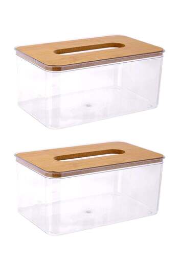 SUPPLIER Tissue Dispenser Box Set of 2 - Transparent Simple Home Tissue Box,Fine Craftsmanship Toilet Paper