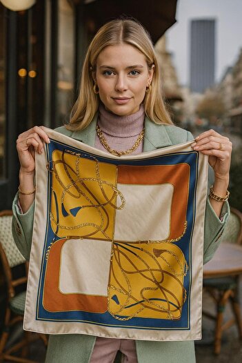 MARBERRY Flr7 Patterned Women's Scarf 70X70 cm